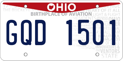 OH license plate GQD1501