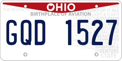 OH license plate GQD1527