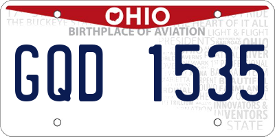 OH license plate GQD1535