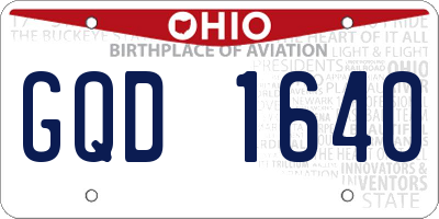 OH license plate GQD1640