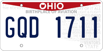 OH license plate GQD1711