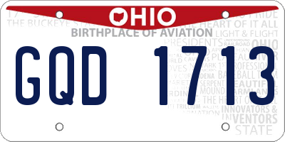 OH license plate GQD1713