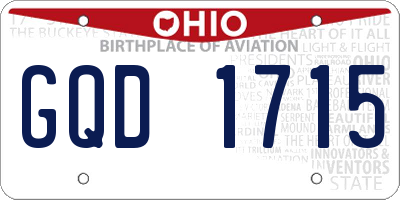 OH license plate GQD1715