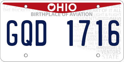 OH license plate GQD1716