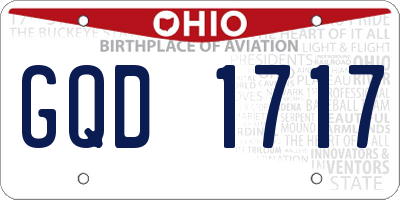 OH license plate GQD1717