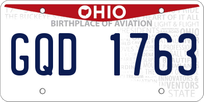 OH license plate GQD1763