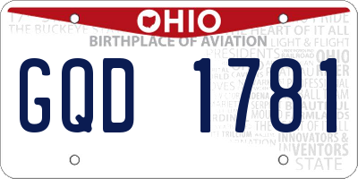 OH license plate GQD1781