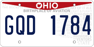 OH license plate GQD1784
