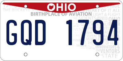 OH license plate GQD1794