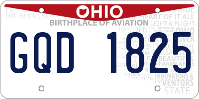 OH license plate GQD1825