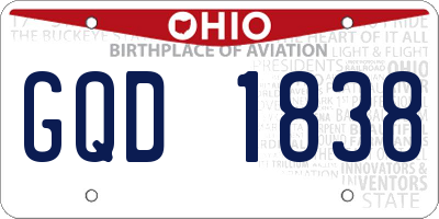 OH license plate GQD1838