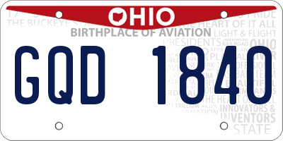 OH license plate GQD1840