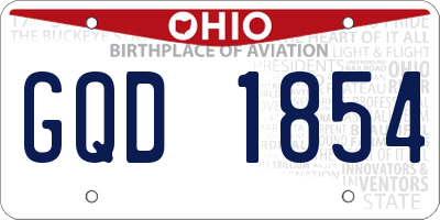 OH license plate GQD1854