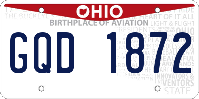 OH license plate GQD1872
