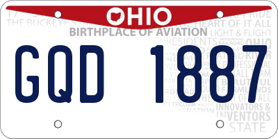 OH license plate GQD1887