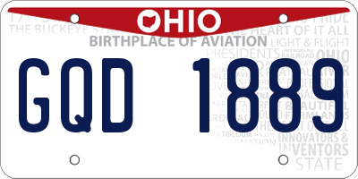 OH license plate GQD1889