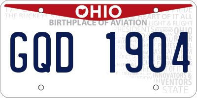 OH license plate GQD1904