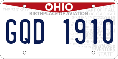 OH license plate GQD1910
