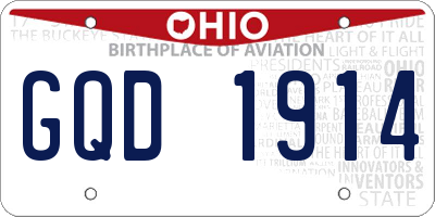 OH license plate GQD1914
