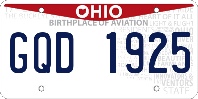 OH license plate GQD1925