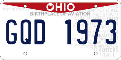 OH license plate GQD1973