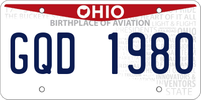 OH license plate GQD1980