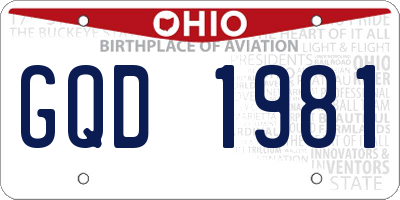 OH license plate GQD1981