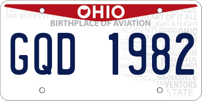 OH license plate GQD1982