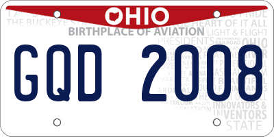 OH license plate GQD2008