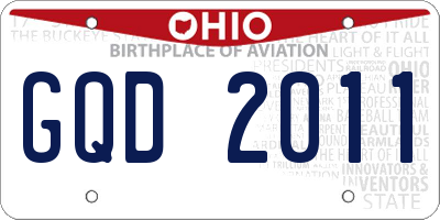 OH license plate GQD2011