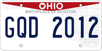 OH license plate GQD2012