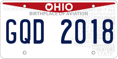 OH license plate GQD2018