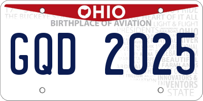 OH license plate GQD2025