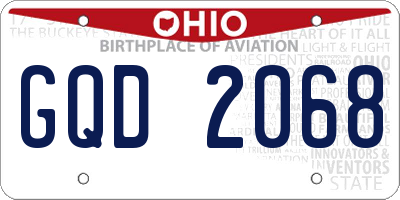 OH license plate GQD2068