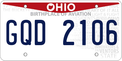 OH license plate GQD2106