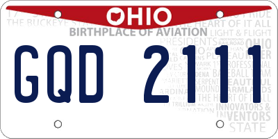OH license plate GQD2111