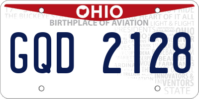 OH license plate GQD2128
