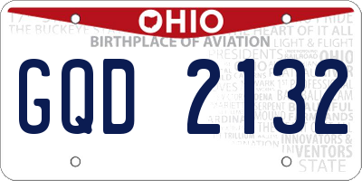 OH license plate GQD2132