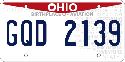 OH license plate GQD2139