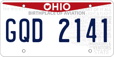 OH license plate GQD2141
