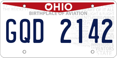 OH license plate GQD2142