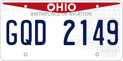 OH license plate GQD2149