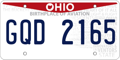 OH license plate GQD2165