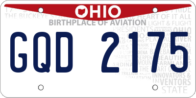 OH license plate GQD2175