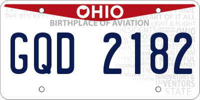 OH license plate GQD2182