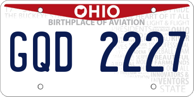OH license plate GQD2227