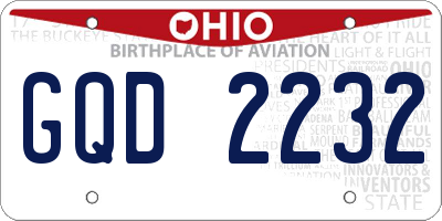 OH license plate GQD2232