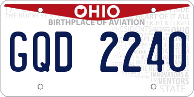 OH license plate GQD2240