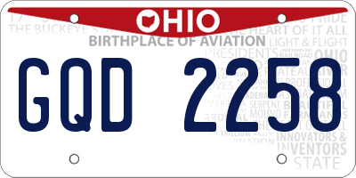 OH license plate GQD2258