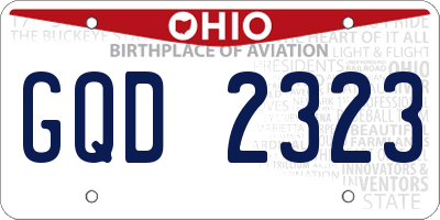 OH license plate GQD2323